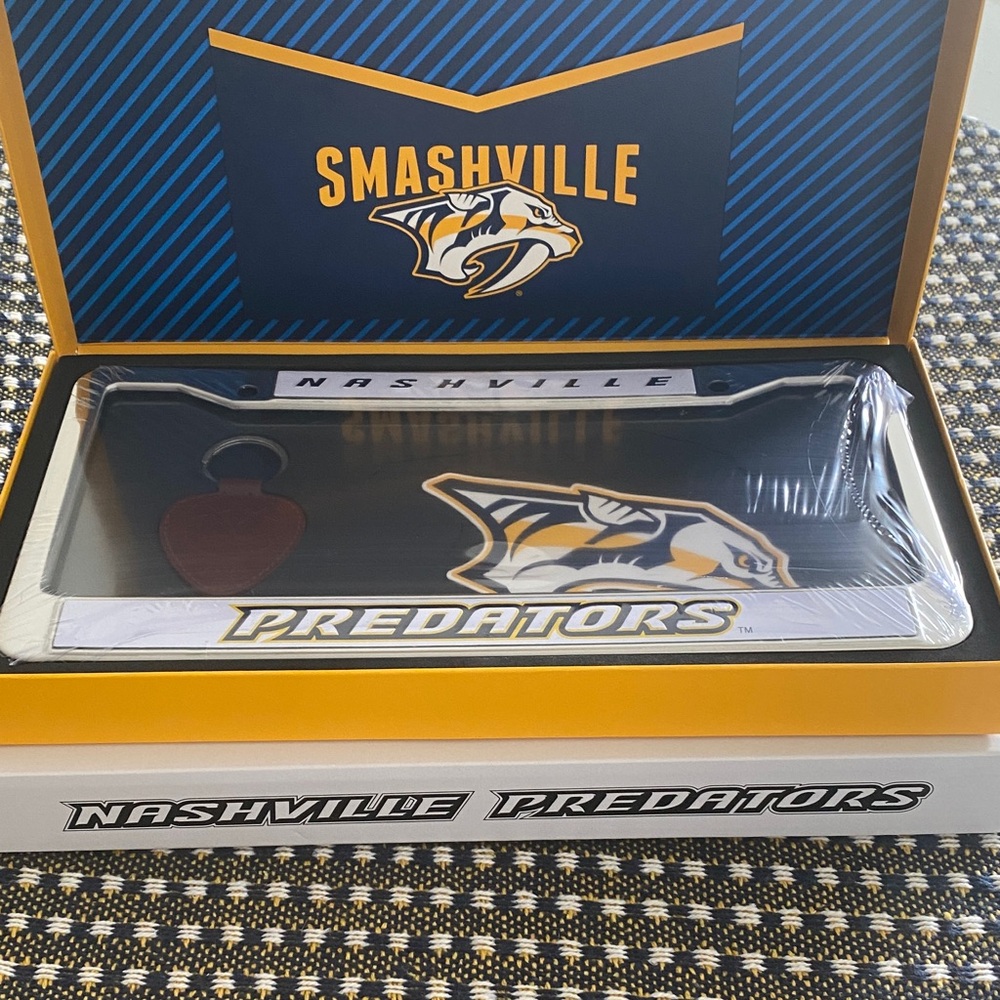License Plate Frame - Blue and Gold - Picture 1 of 3